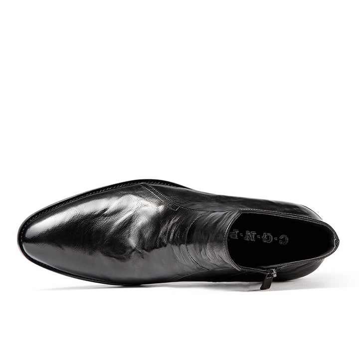 Padded men's Chelsea boots made of leather