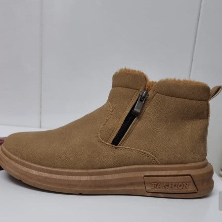 Padded men's winter boots, flat heel, EVA sole