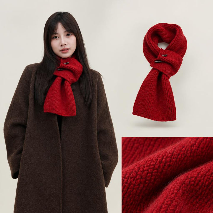 Knitted striped scarf with wool content