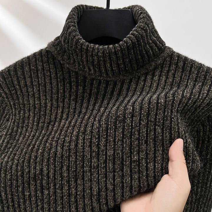Men's Chenille Pullover with High Collar