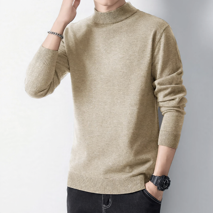 Men's sweater with turtleneck, lined