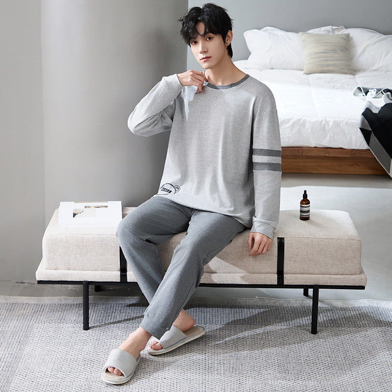 Men's house suit made of 100% cotton, long-sleeved