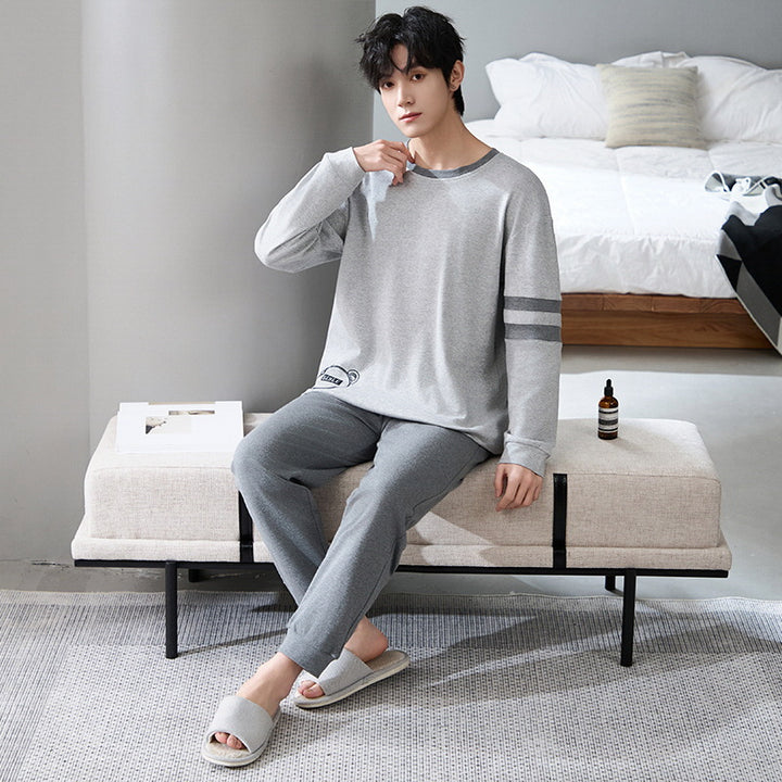 Men's house suit made of 100% cotton, long-sleeved