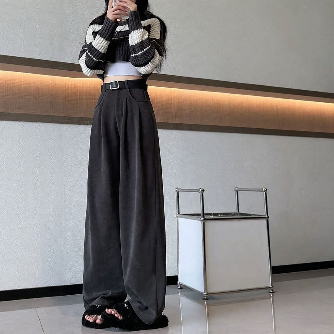 Women's corduroy trousers, straight cut, autumn