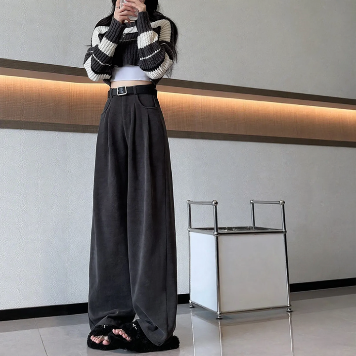 Women's corduroy trousers, straight cut, autumn