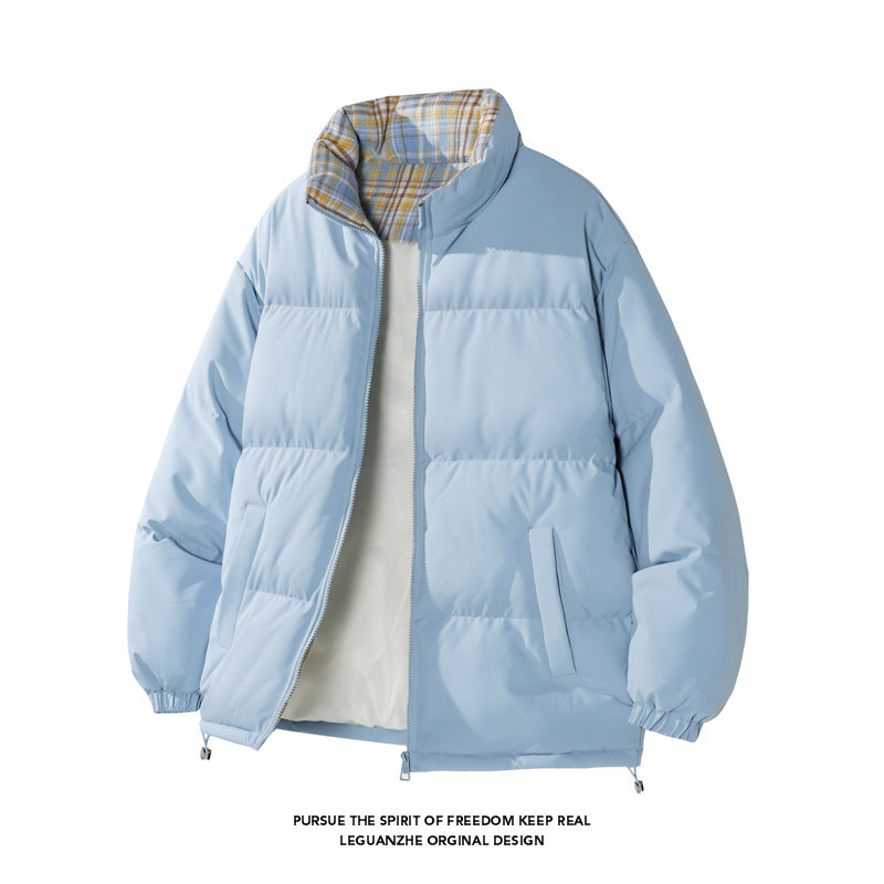Men's quilted jacket with stand-up collar, lined