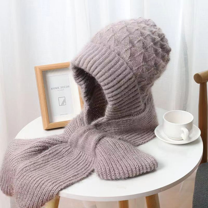 Knitted hat and scarf set