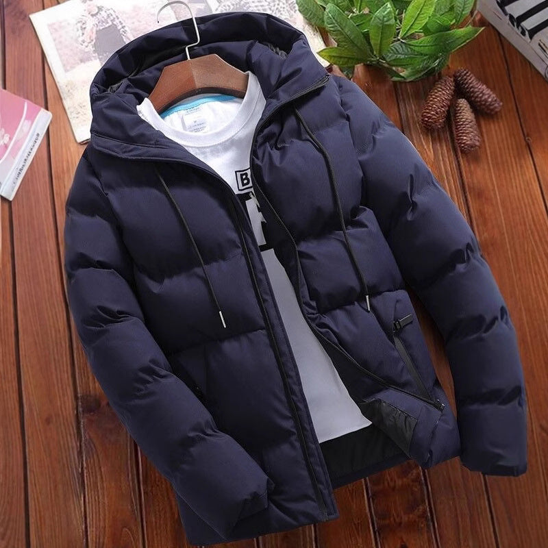 Men's padded jacket with hood, short