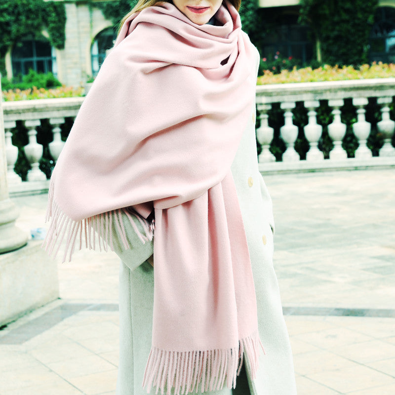 Warmer wool scarf, solid colors