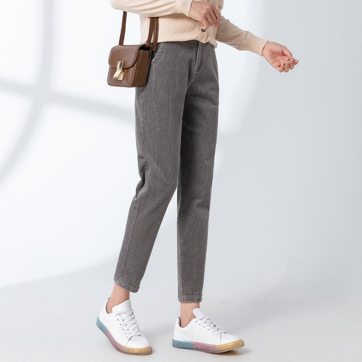 Women’s Corduroy Pants, loose fit, 7/8 length