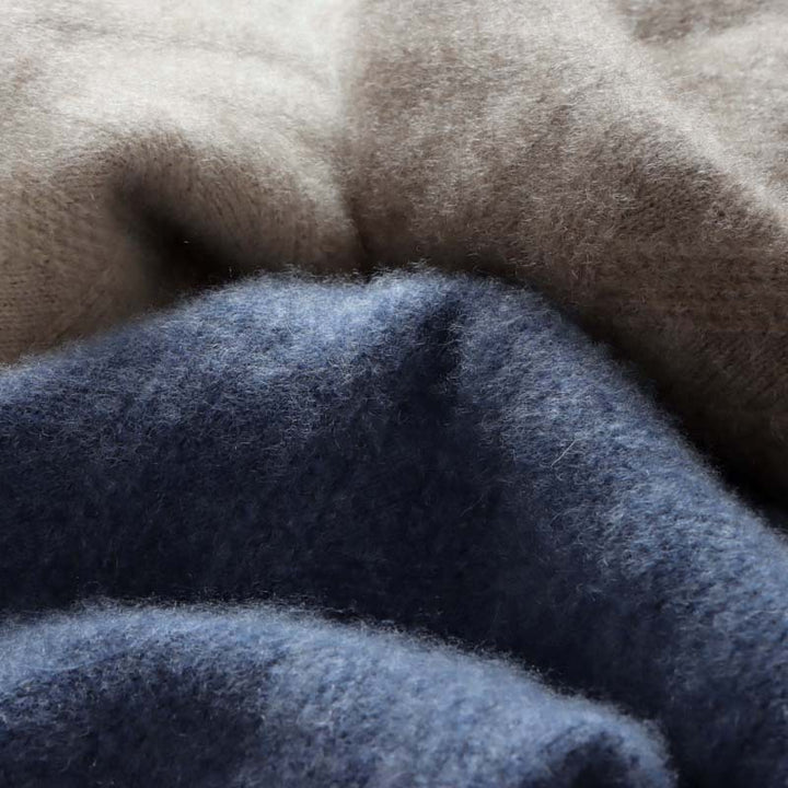 Men's wool pullover, round neck, loose fit