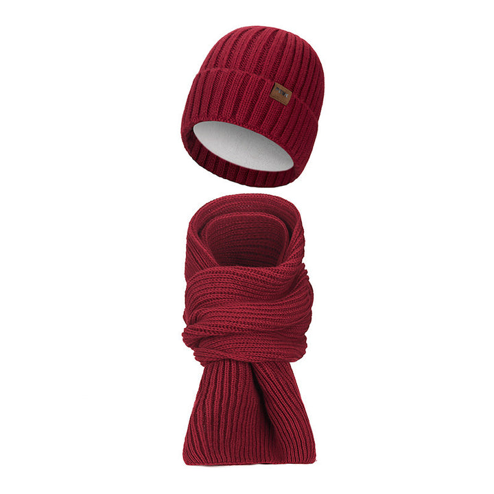 Unisex knit hats and scarf set, lined