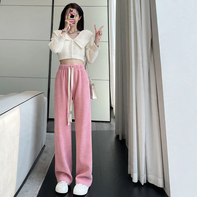 Women's corduroy pants with lamb fleece lining