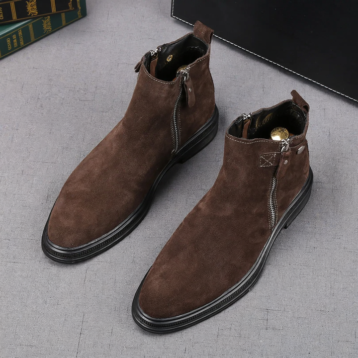 Men's Chelsea boots, suede look, lined