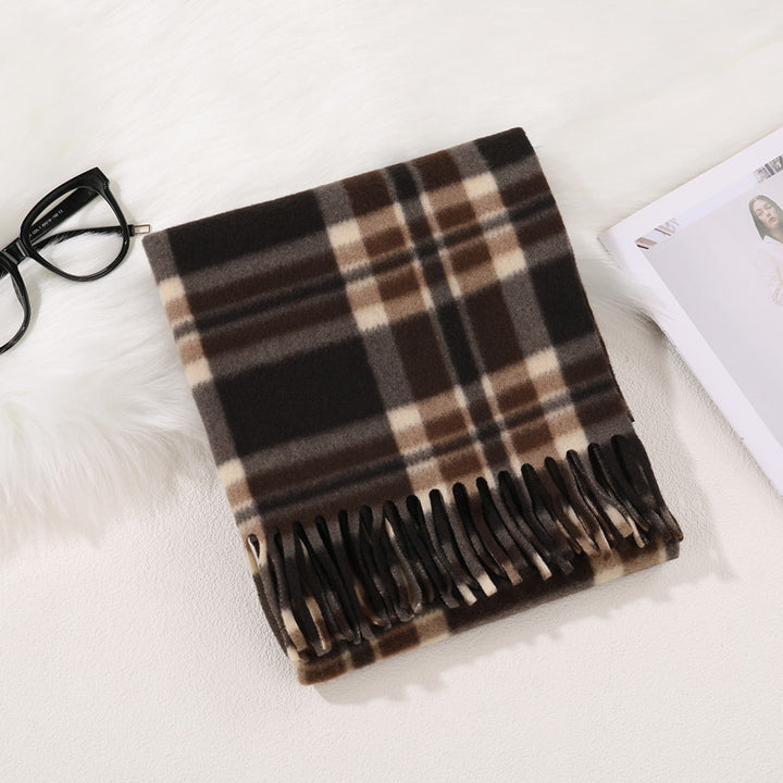 Classic plaid scarf made of double-sided fleece