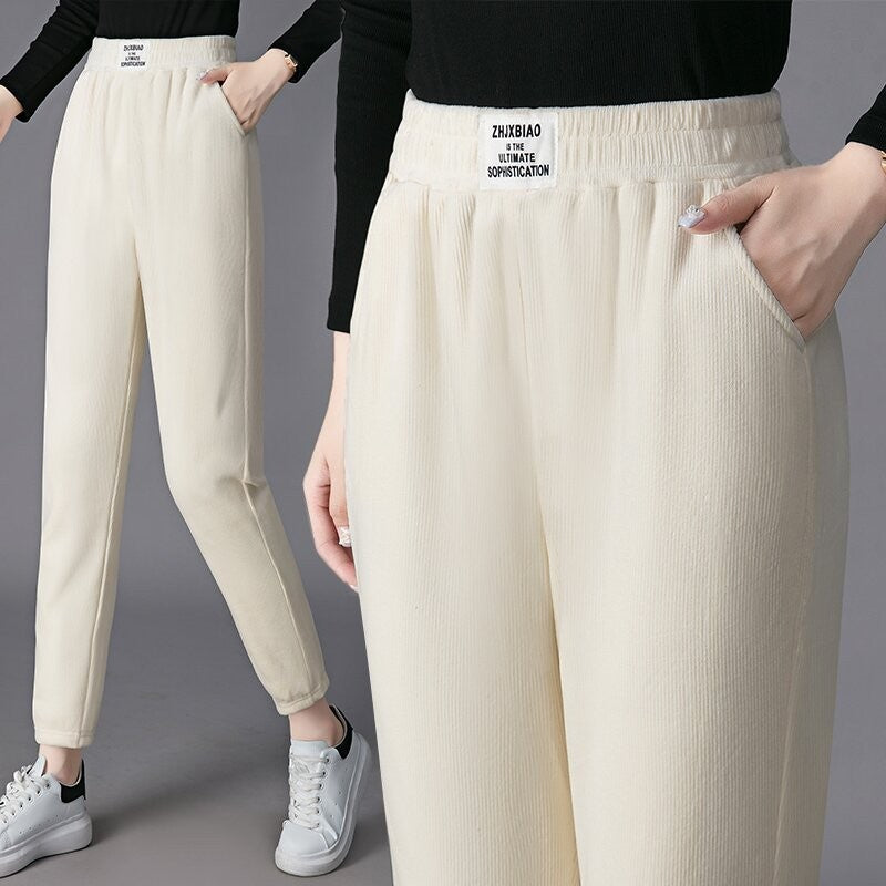 Women’s harem-style cord pants, lined