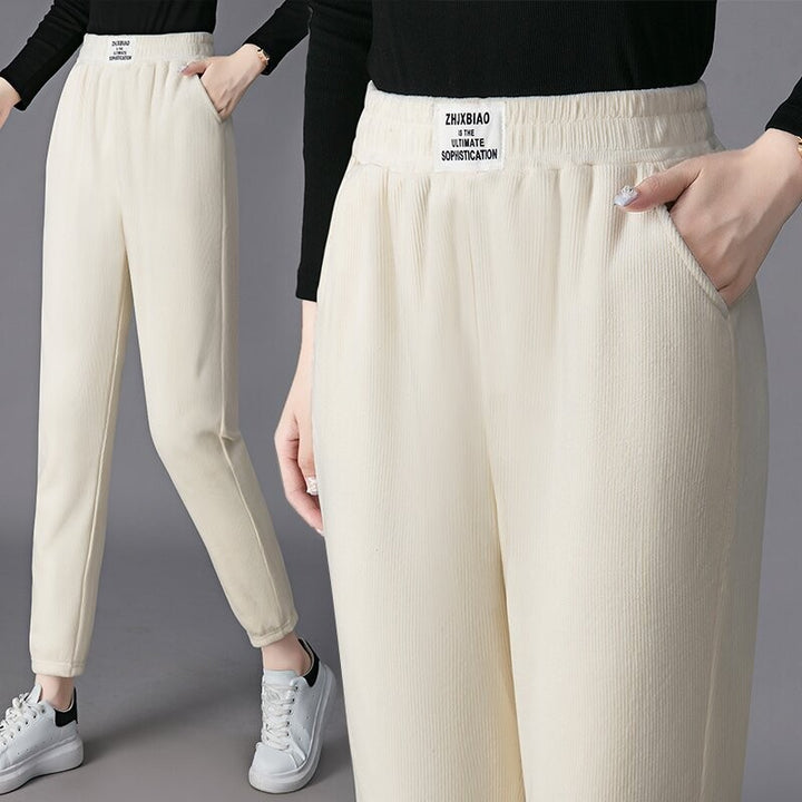 Women’s harem-style cord pants, lined