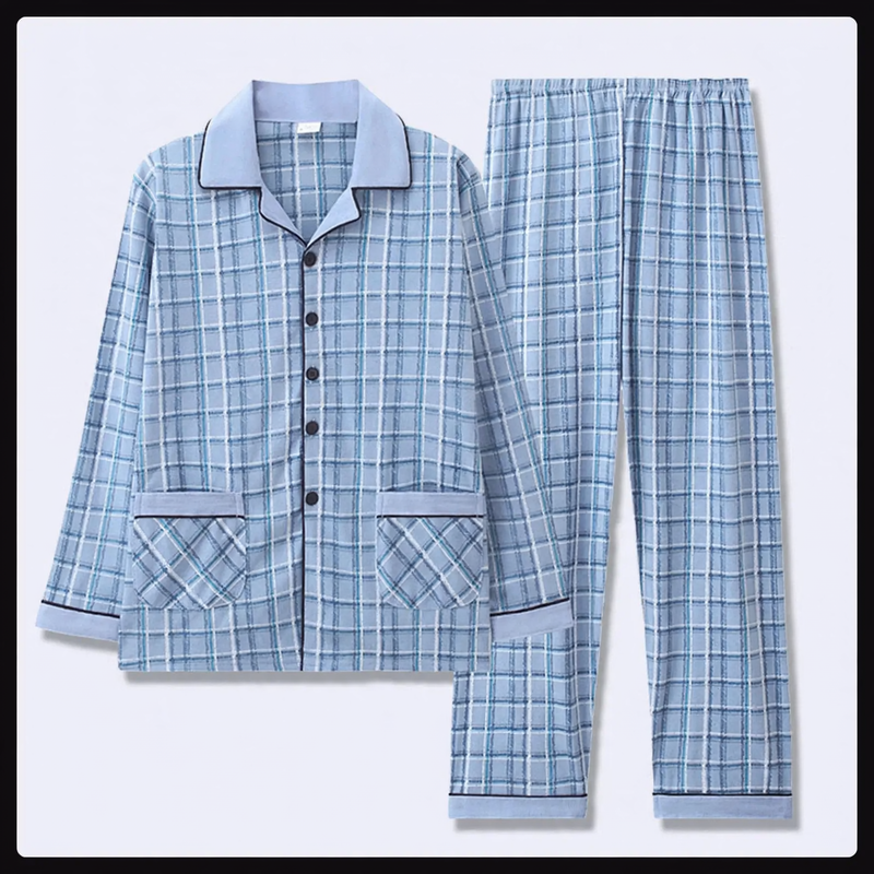 Men's Pajama Set made of pure cotton, checked