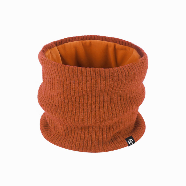 Knitted tubular scarf, lined
