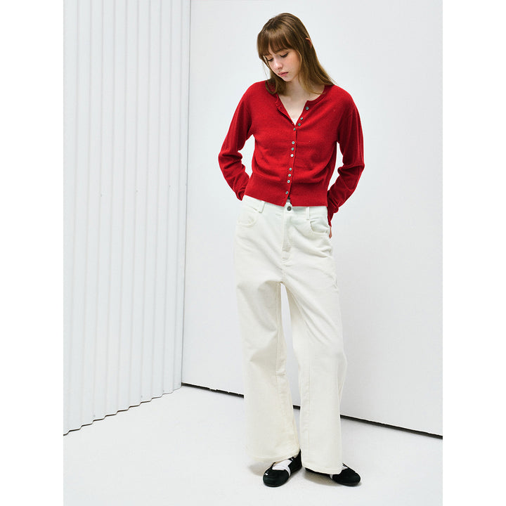 Women's corduroy pants, high-waisted, cotton, H63752
