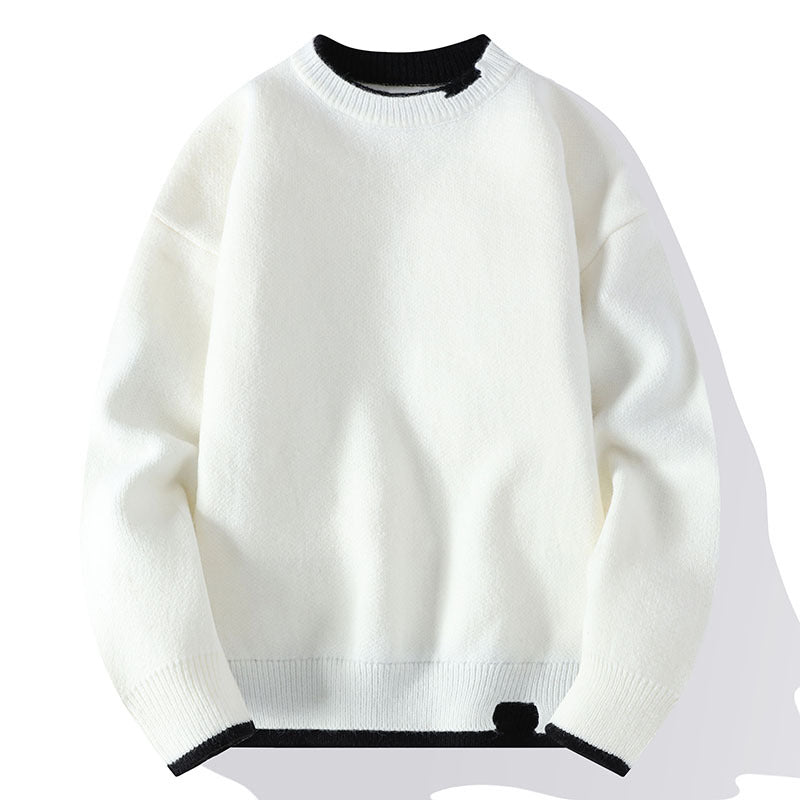 Men's knit sweater in fake layer look, stylish and comfortable