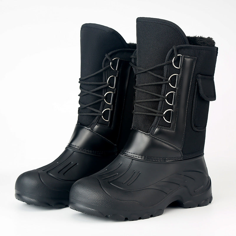 High men's winter boots to slip on