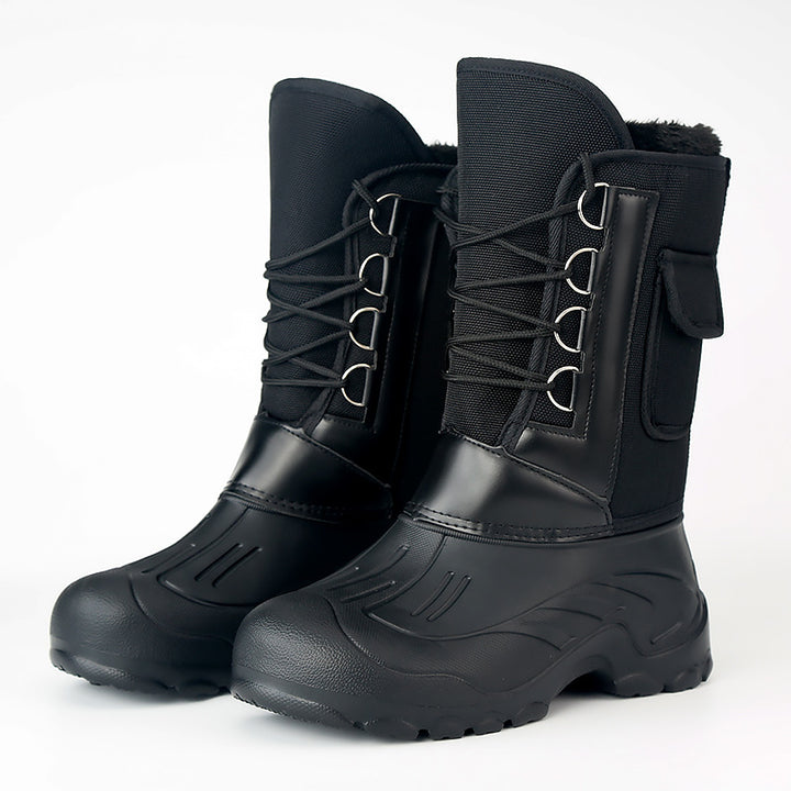 High men's winter boots to slip on