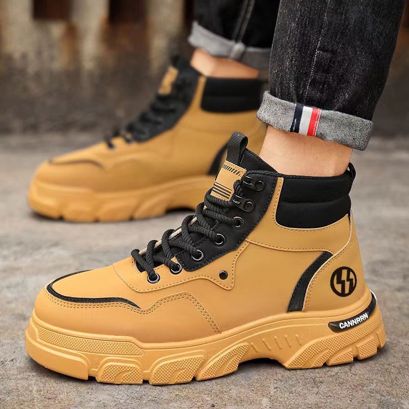 Men's ankle boots with platform and wedge heel