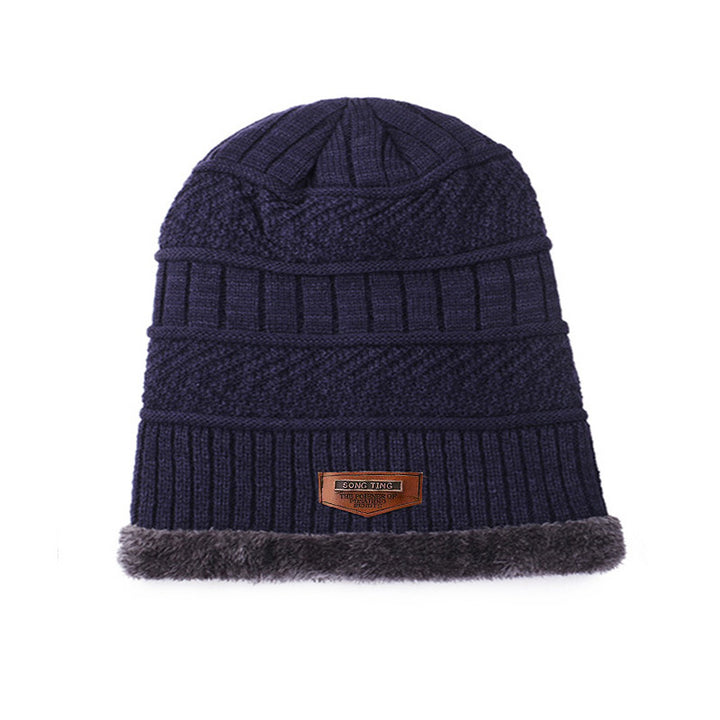 Knitted hat with scarf, 2-piece set, lined