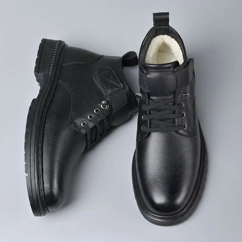 Padded men's winter boots, business-casual