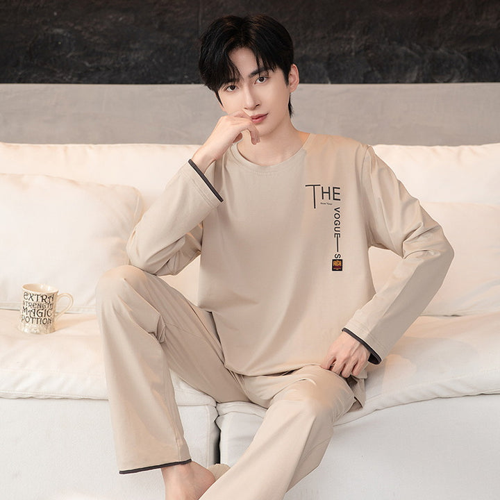 Men's Pajama Set, Crew Neck, Long Sleeve, Lightweight