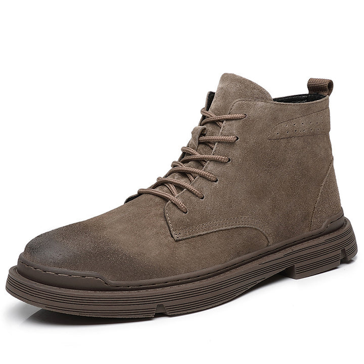 Men's boots, genuine leather, vintage style, shock-absorbing