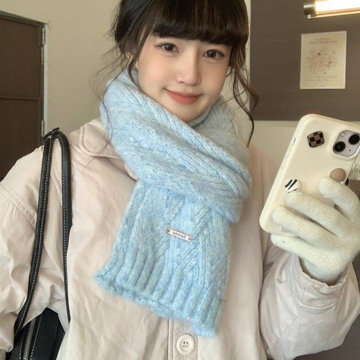 Knitted scarf made of alpaca wool blend, fashionable