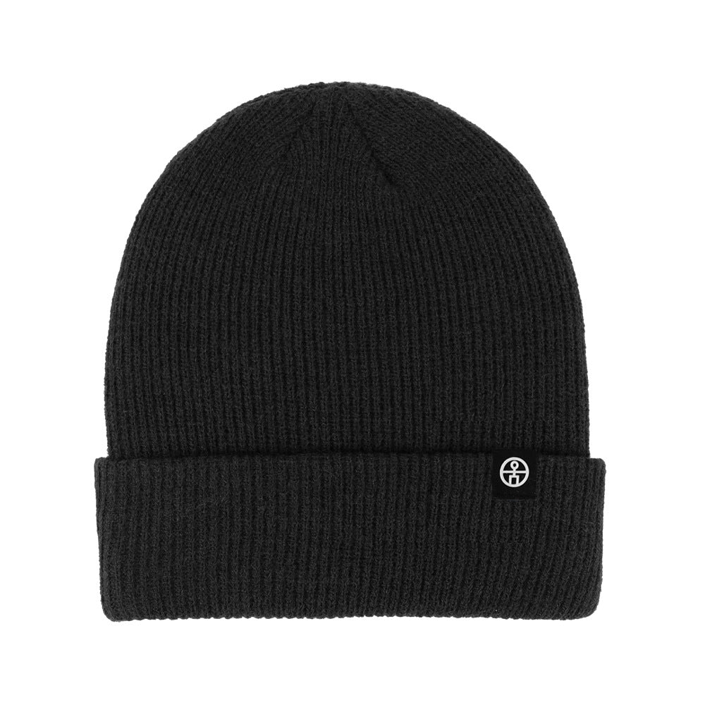 Warm knitted hat for winter, solid color, 22x20 cm