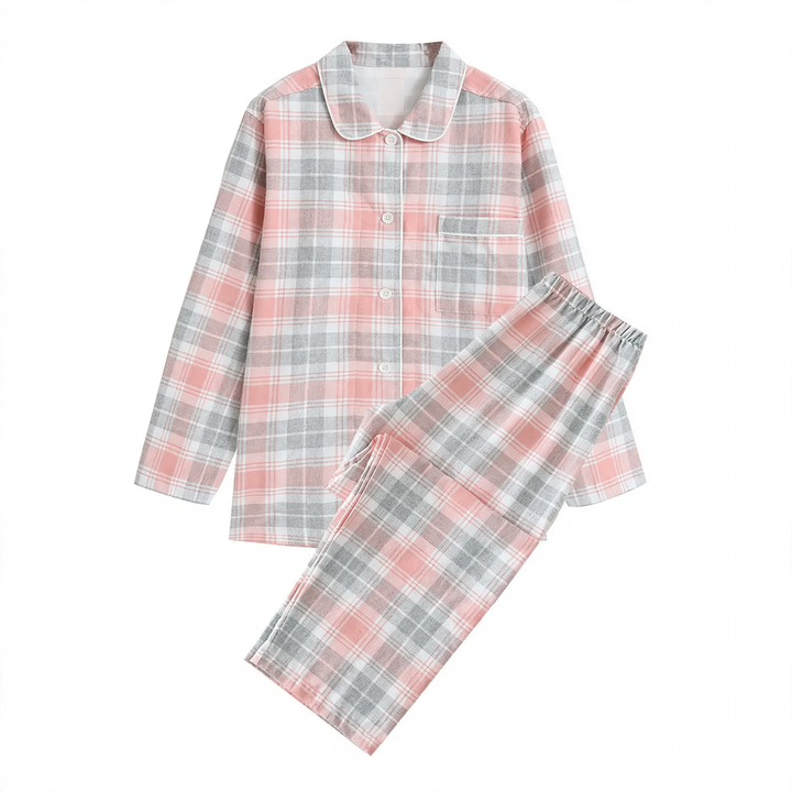 Cotton Pajamas, Flannel, Long Sleeve, Ladies & Gentlemen