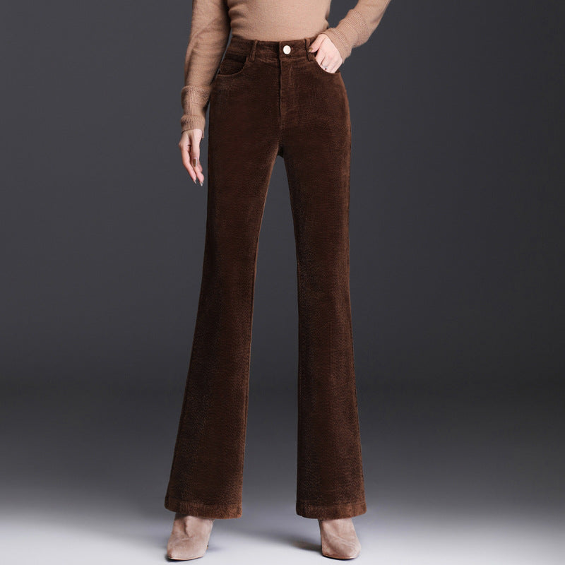 Cord-wide-leg-pants with high waist