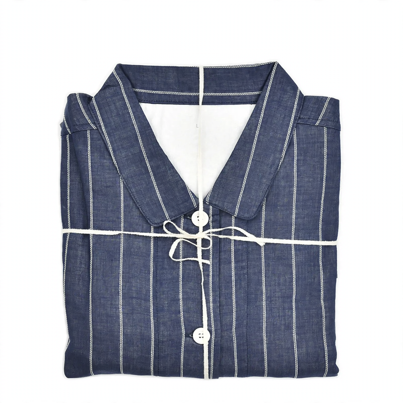 Double-layer cotton pajama set, checkered, Japanese style