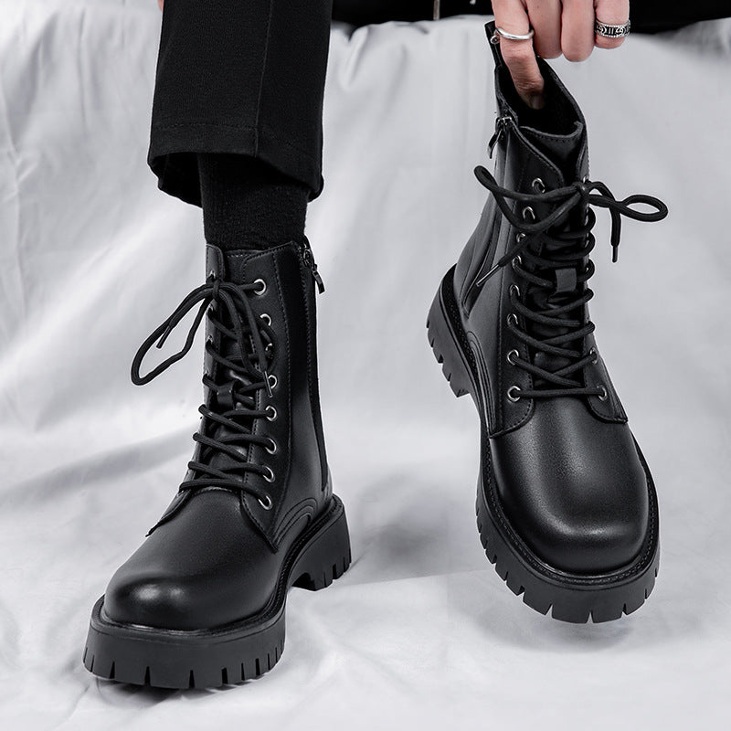 Fashionable men's boots with zipper