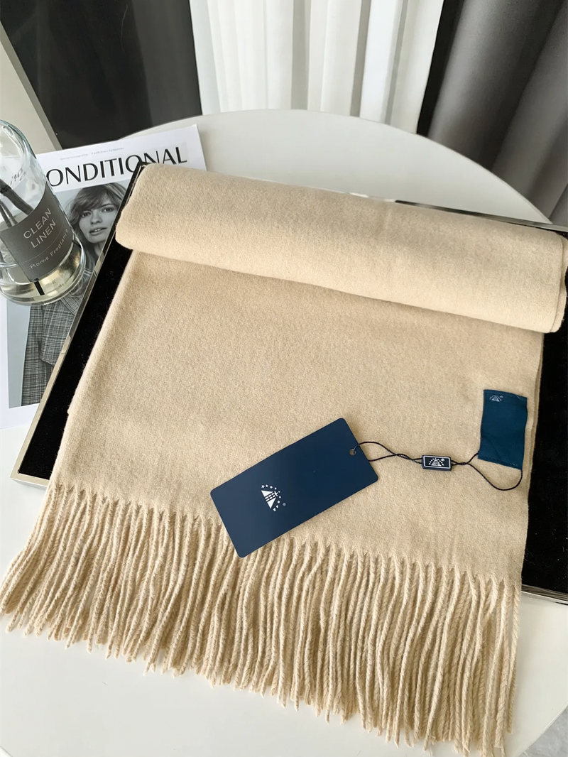 Cashmere scarf, solid color, 200x68 cm
