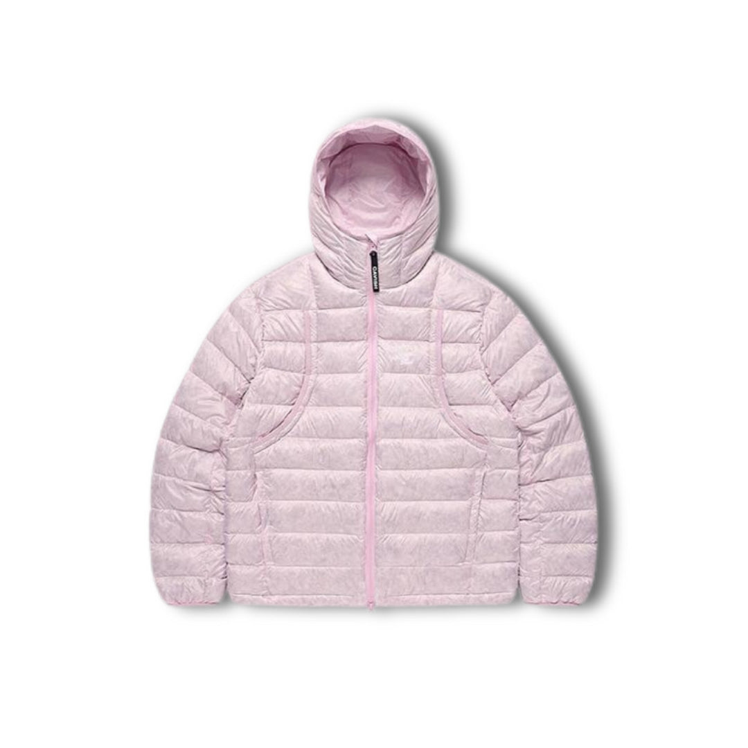 Light women's down jacket with hood
