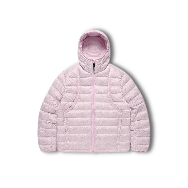 Light women's down jacket with hood