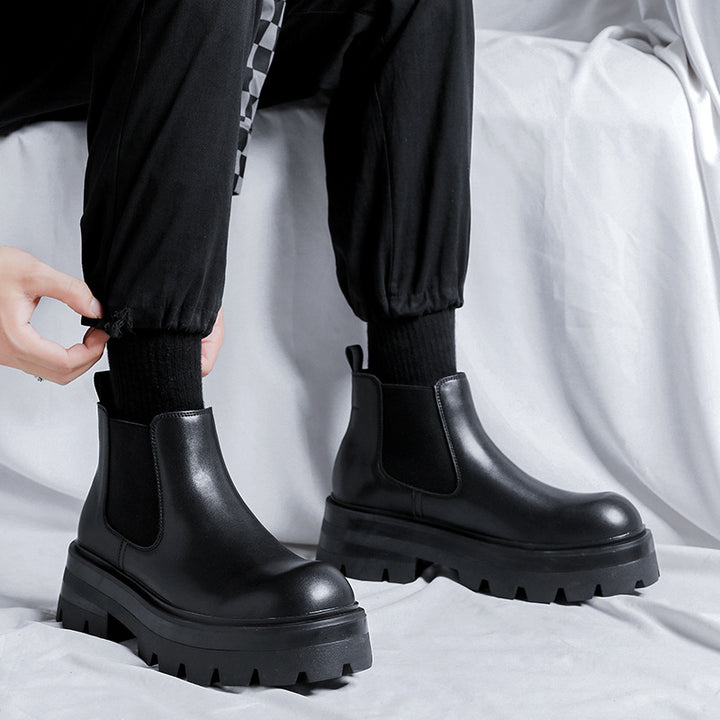 Men's Chelsea boots, platform, microfiber