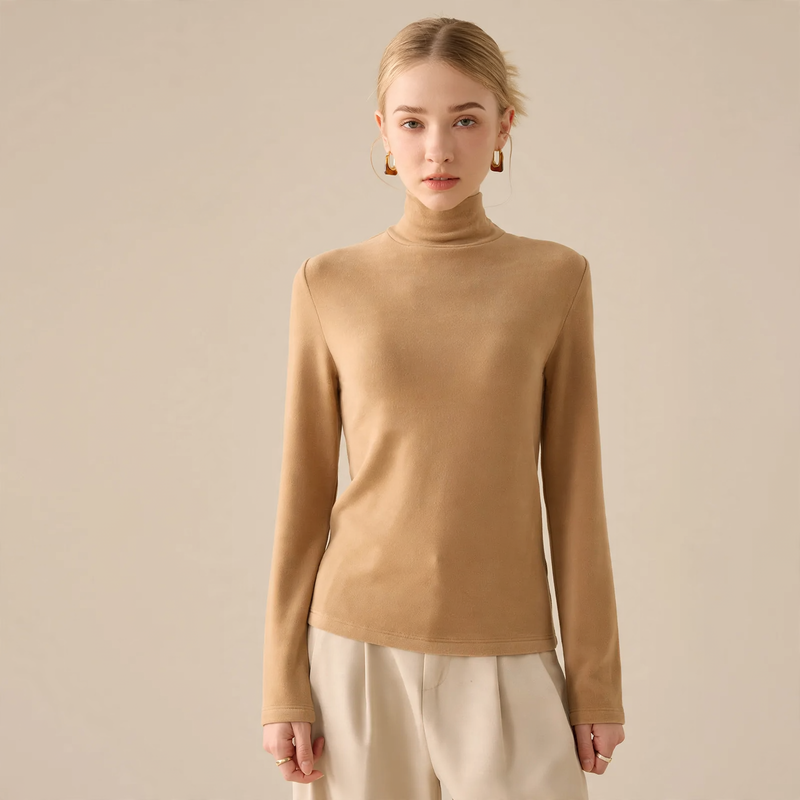 Women’s Long Sleeve Undershirt, Lined, Round Neck