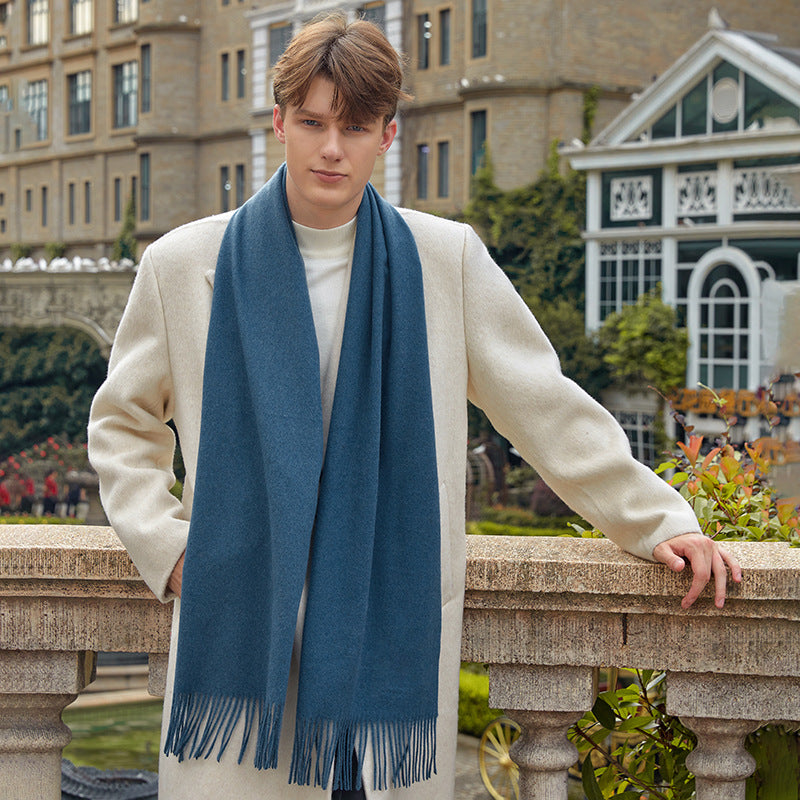 Solid color wool scarf for women and men