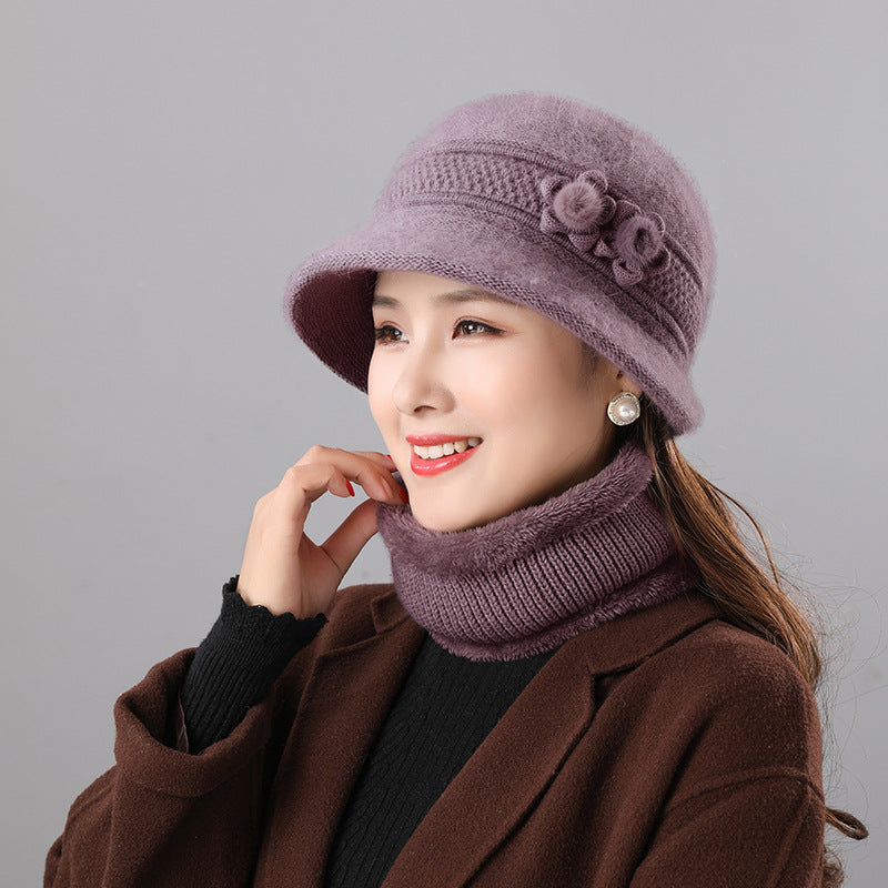 Women's Set: Rabbit Fur Hat and Scarf