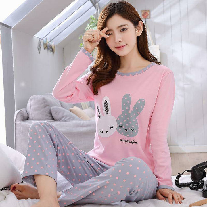 Women’s Pajama Set, Long Sleeve, Cartoon Pattern, Cute