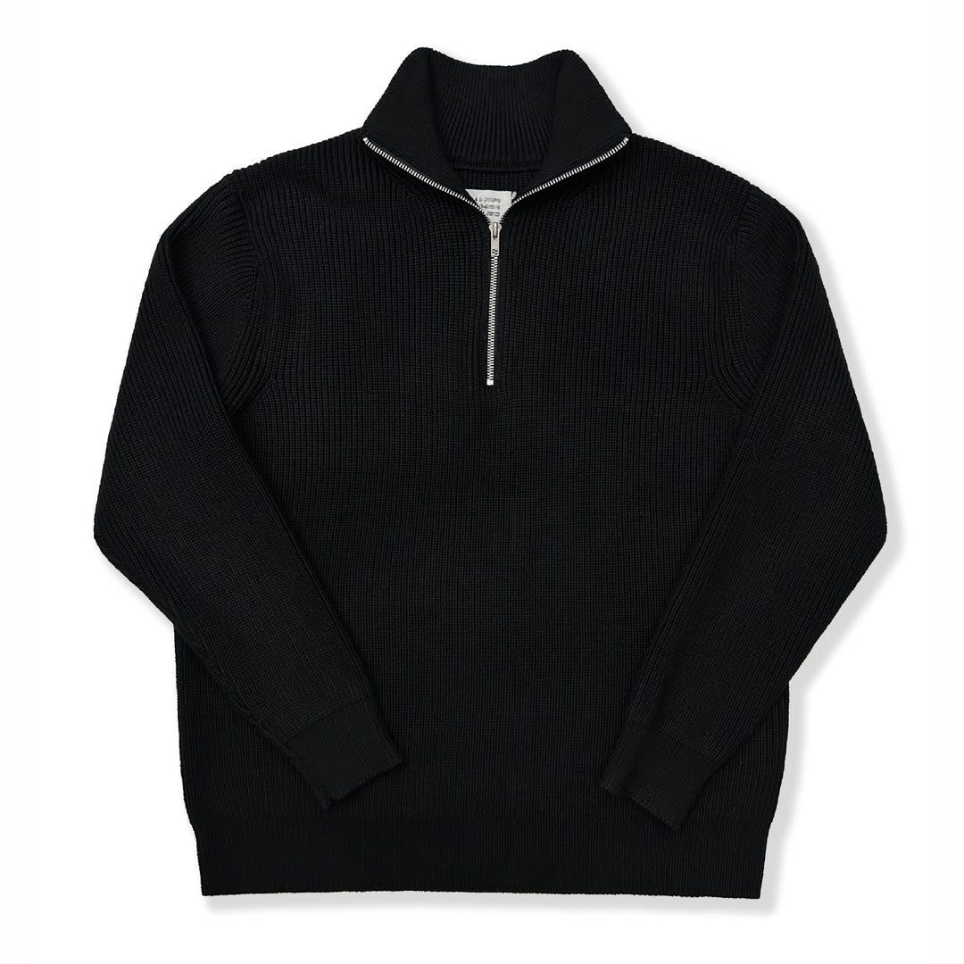 Unisex Knit Sweater, Half-Zip, Wool Blend