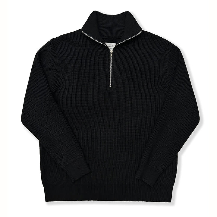 Unisex Knit Sweater, Half-Zip, Wool Blend