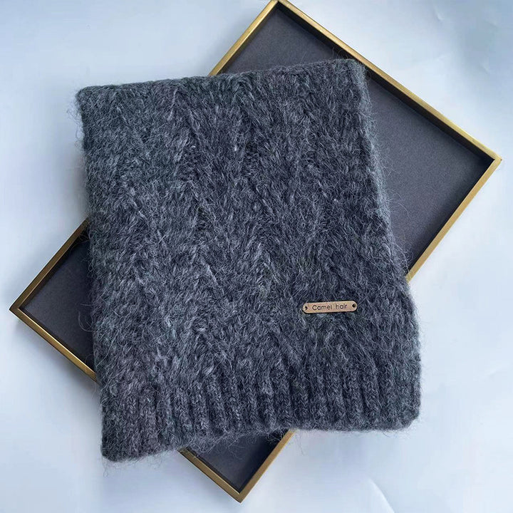 Knitted scarf with alpaca wool, 160x20 cm