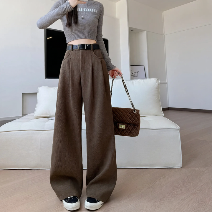 Corduroy suit pants, straight cut